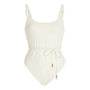 Palm Giselle Belted One piece Swim White - 1